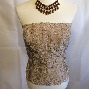 Champagne Bustier with Beautiful Embroidery